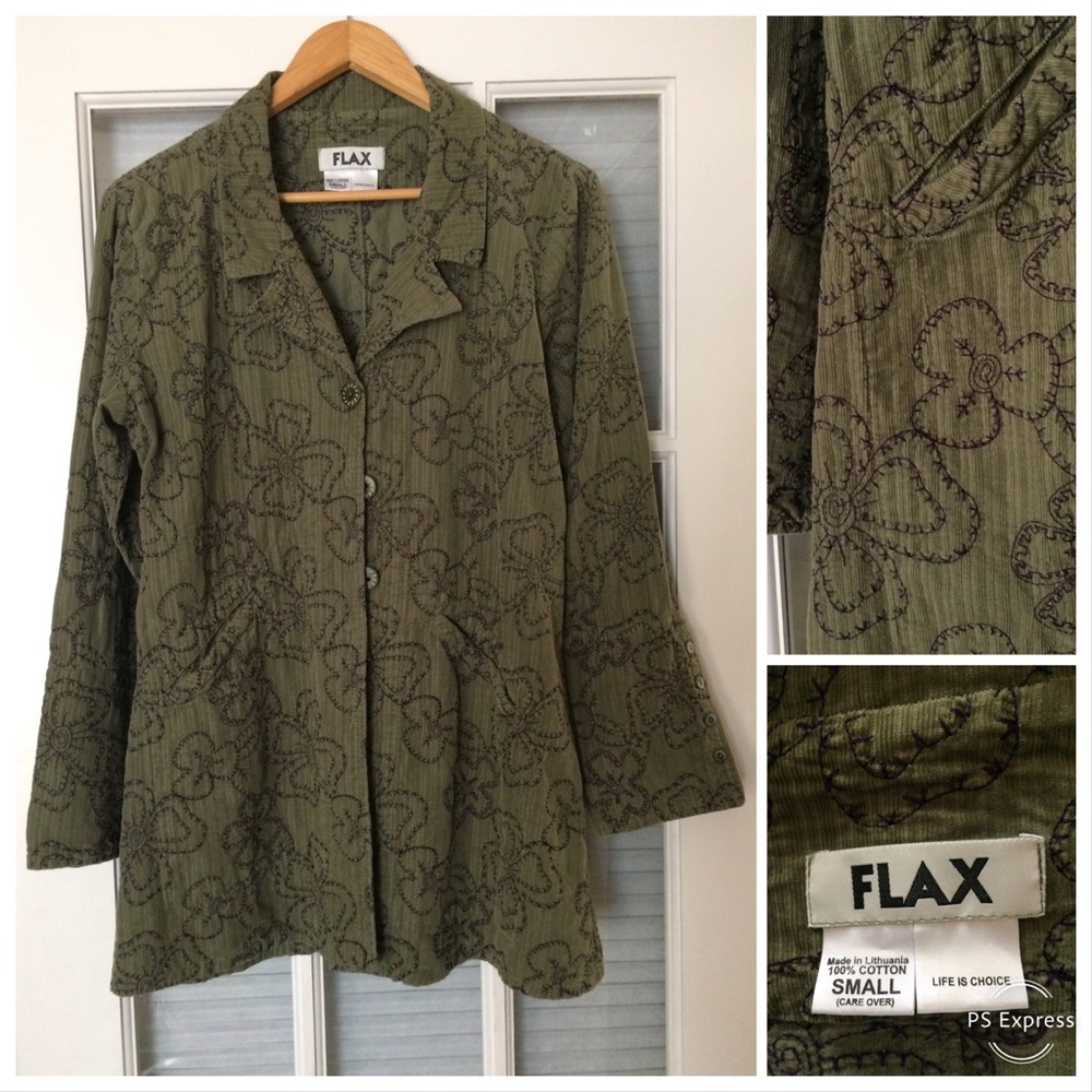 Earth Green FLAX Coat Sz. S 🍁